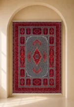 فرش کتیبه طوسی لاکی