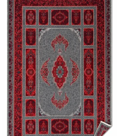 فرش کتیبه طوسی لاکی